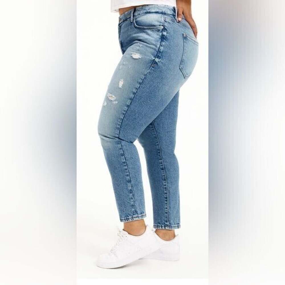 Good American Good Classic Jeans New – Hi-Rise Skinnyish Fit Distressed Size 15